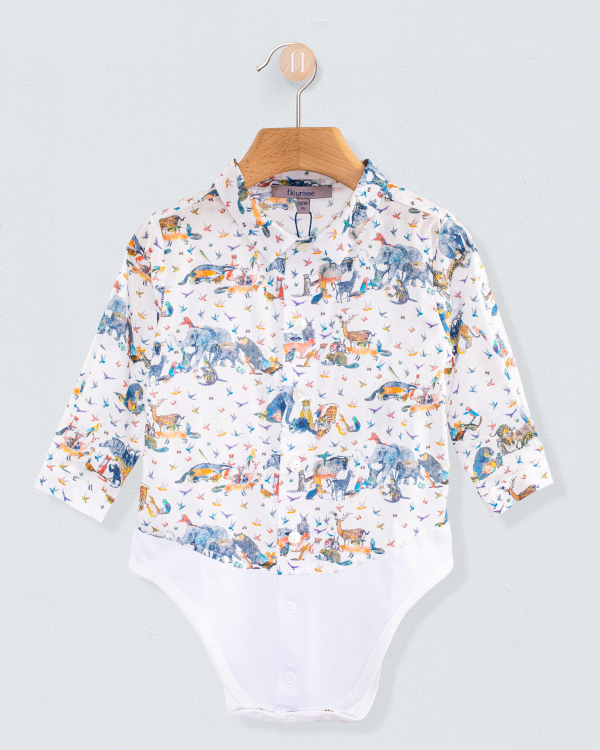 Louis Organic Liberty Jungle Blue Onesie Shirt